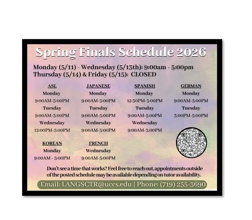 finals schedule